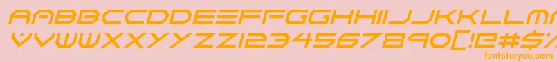 Neon Vortex Italic Font – Orange Fonts on Pink Background