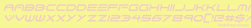 Police Neon Vortex Italic – polices roses sur fond jaune