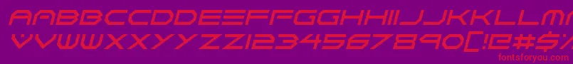 Fonte Neon Vortex Italic – fontes vermelhas em um fundo violeta