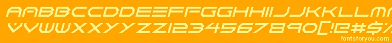 Neon Vortex Italic Font – Yellow Fonts on Orange Background