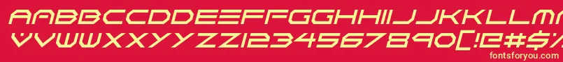 Fonte Neon Vortex Italic – fontes amarelas em um fundo vermelho