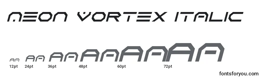 Размеры шрифта Neon Vortex Italic