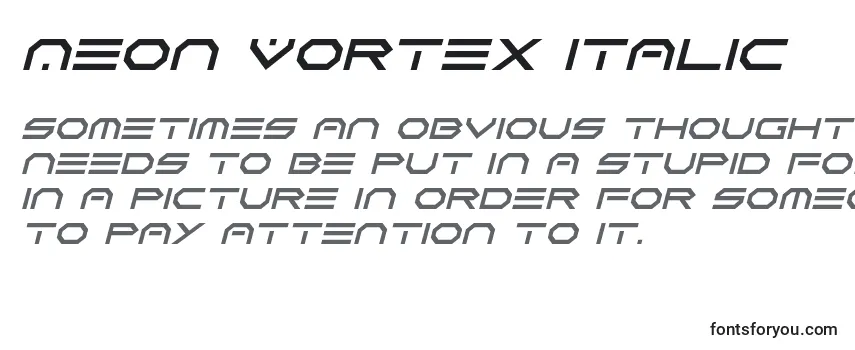 Przegląd czcionki Neon Vortex Italic