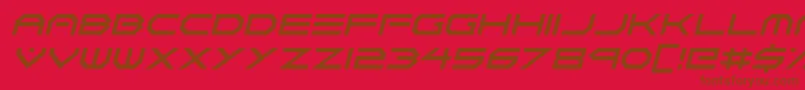 Neon Vortex Italic-fontti – ruskeat fontit punaisella taustalla
