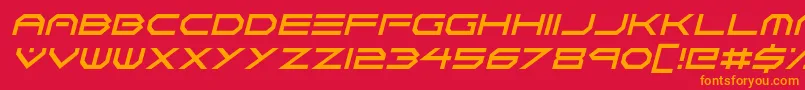 Fonte Neon Vortex Italic – fontes laranjas em um fundo vermelho