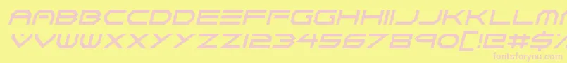 Neon Vortex Italic Font – Pink Fonts on Yellow Background