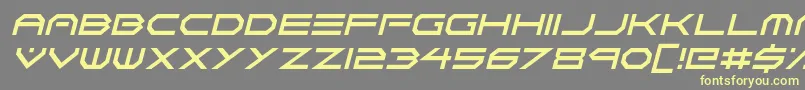 Neon Vortex Italic Font – Yellow Fonts on Gray Background