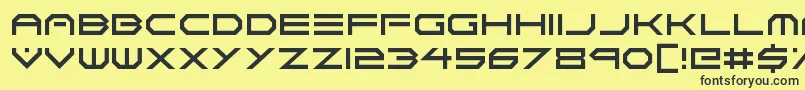 Neon Vortex-fontti – mustat fontit keltaisella taustalla
