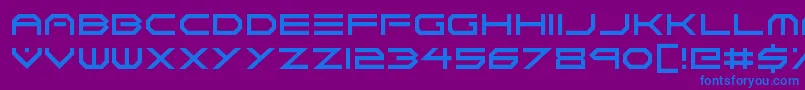 Neon Vortex-Schriftart – Blaue Schriften auf violettem Hintergrund