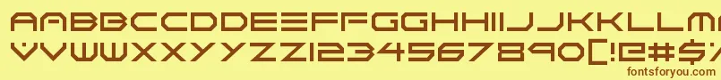 フォントNeon Vortex – 茶色の文字が黄色の背景にあります。