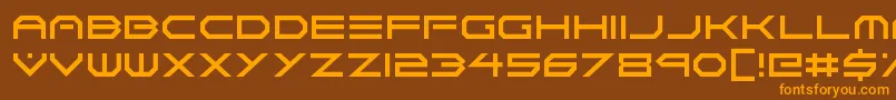 フォントNeon Vortex – オレンジ色の文字が茶色の背景にあります。