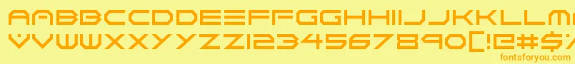 Neon Vortex-Schriftart – Orangefarbene Schriften auf gelbem Hintergrund