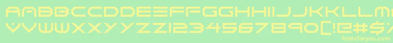 フォントNeon Vortex – 黄色の文字が緑の背景にあります