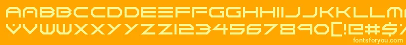 Neon Vortex-Schriftart – Gelbe Schriften auf orangefarbenem Hintergrund