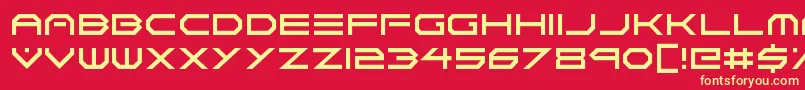 フォントNeon Vortex – 黄色の文字、赤い背景