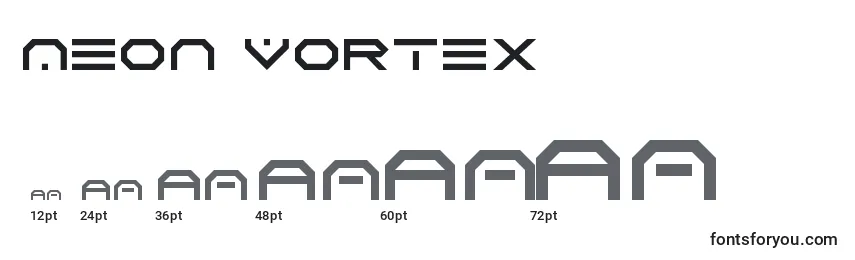 Размеры шрифта Neon Vortex