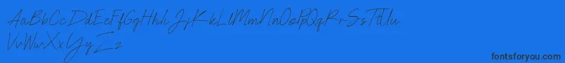 Шрифт NEONCITY SCRIPT Demo – чёрные шрифты на синем фоне