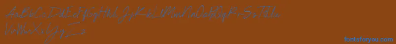 NEONCITY SCRIPT Demo Font – Blue Fonts on Brown Background