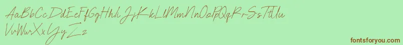 NEONCITY SCRIPT Demo Font – Brown Fonts on Green Background