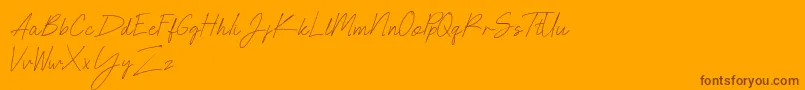 NEONCITY SCRIPT Demo Font – Brown Fonts on Orange Background