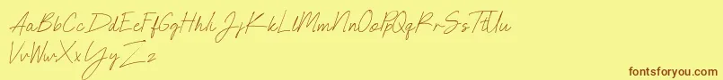 NEONCITY SCRIPT Demo Font – Brown Fonts on Yellow Background