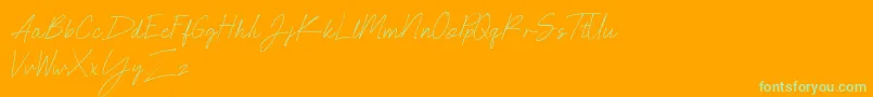 NEONCITY SCRIPT Demo Font – Green Fonts on Orange Background