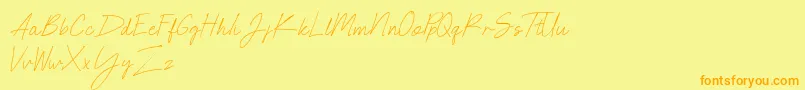 NEONCITY SCRIPT Demo Font – Orange Fonts on Yellow Background