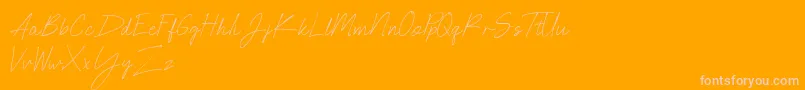 NEONCITY SCRIPT Demo Font – Pink Fonts on Orange Background