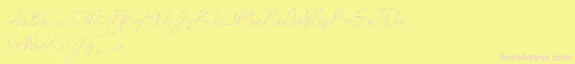 NEONCITY SCRIPT Demo Font – Pink Fonts on Yellow Background