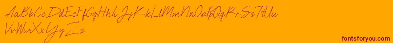 NEONCITY SCRIPT Demo Font – Purple Fonts on Orange Background