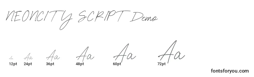 NEONCITY SCRIPT Demo Font Sizes