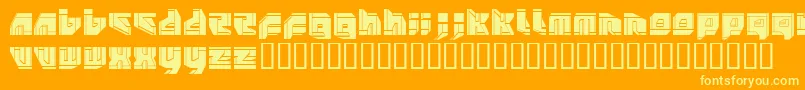Czcionka NEOPANGA – żółte czcionki na pomarańczowym tle