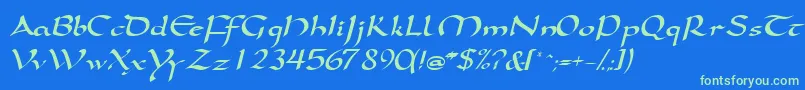 SamovarsskItalic Font – Green Fonts on Blue Background