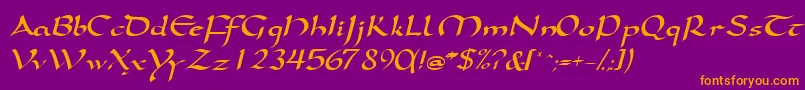 SamovarsskItalic Font – Orange Fonts on Purple Background