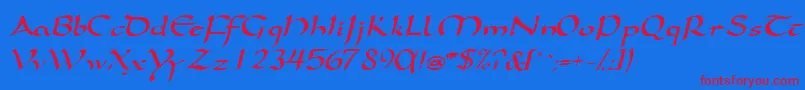 SamovarsskItalic Font – Red Fonts on Blue Background