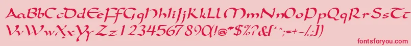 SamovarsskItalic Font – Red Fonts on Pink Background