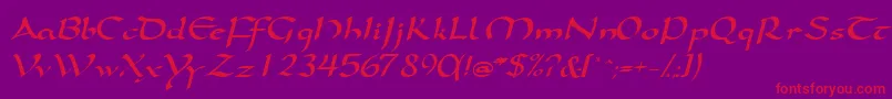 SamovarsskItalic Font – Red Fonts on Purple Background