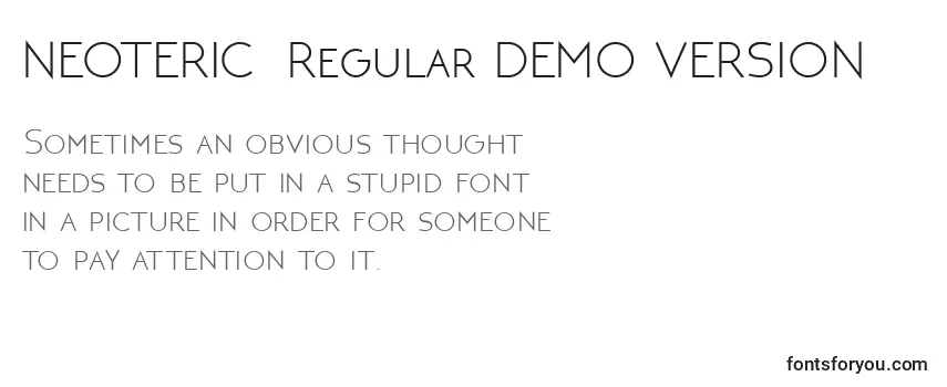 Review of the NEOTERIC  Regular DEMO VERSION Font