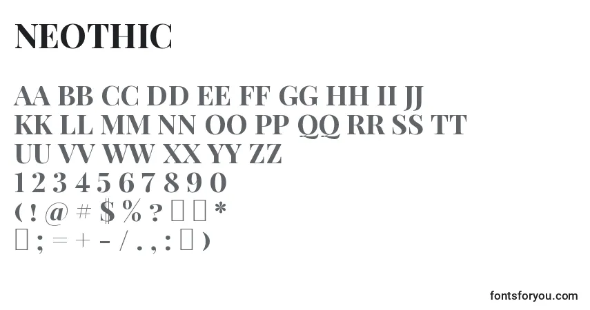 Neothic-fontti – aakkoset, numerot, erikoismerkit