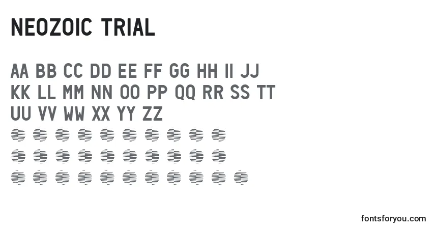 Шрифт Neozoic Trial – алфавит, цифры, специальные символы