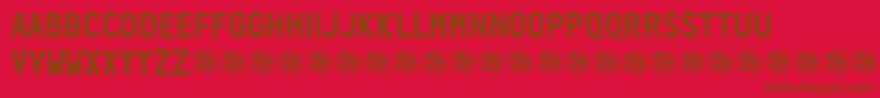 Neozoic Trial-Schriftart – Braune Schriften auf rotem Hintergrund