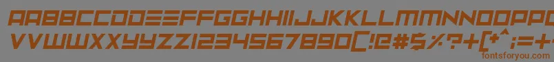 Шрифт Neptune Lander Italic – коричневые шрифты на сером фоне