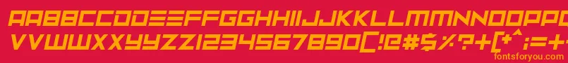 Neptune Lander Italic Font – Orange Fonts on Red Background