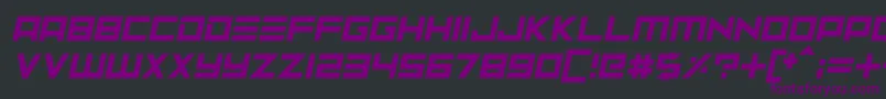 Шрифт Neptune Lander Italic – фиолетовые шрифты на чёрном фоне