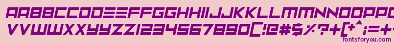 Neptune Lander Italic-Schriftart – Violette Schriften auf rosa Hintergrund