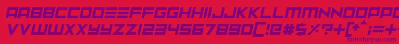 フォントNeptune Lander Italic – 赤い背景に紫のフォント