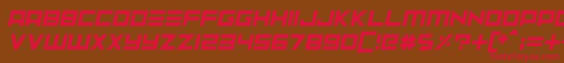 フォントNeptune Lander Italic – 赤い文字が茶色の背景にあります。
