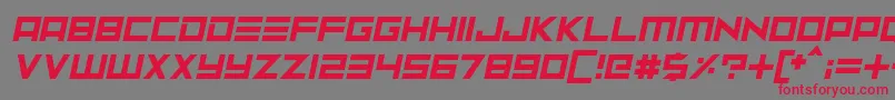 フォントNeptune Lander Italic – 赤い文字の灰色の背景