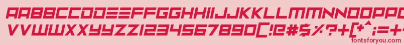 Neptune Lander Italic Font – Red Fonts on Pink Background