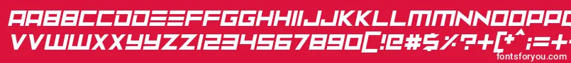 フォントNeptune Lander Italic – 赤い背景に白い文字
